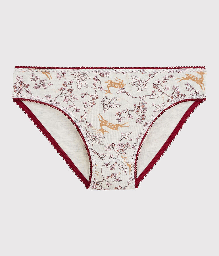 Girls' Cotton Knickers MONTELIMAR beige/MULTICO white