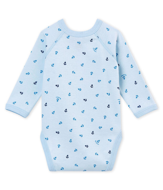 Newborn baby boy's long sleeved body blue/blue