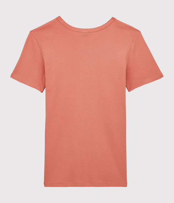 Women's Iconic Organic Cotton T-Shirt With Decorative Stitching PAPAYE pink