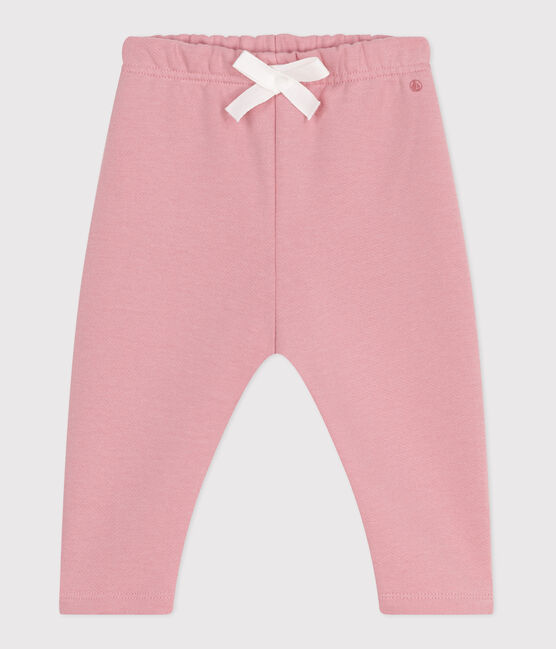 Babies' jogging bottoms in plain cotton CHARME pink
