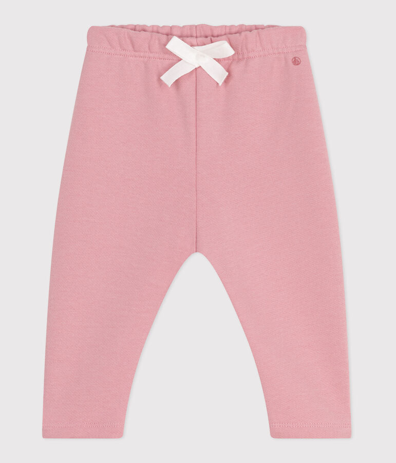 Babies' jogging bottoms in plain cotton pink