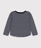 Boys' long-sleeved tube knit T-shirt SMOKING blue/MARSHMALLOW white