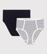 Women's high-waisted cotton and elastane pants - 2-Pack