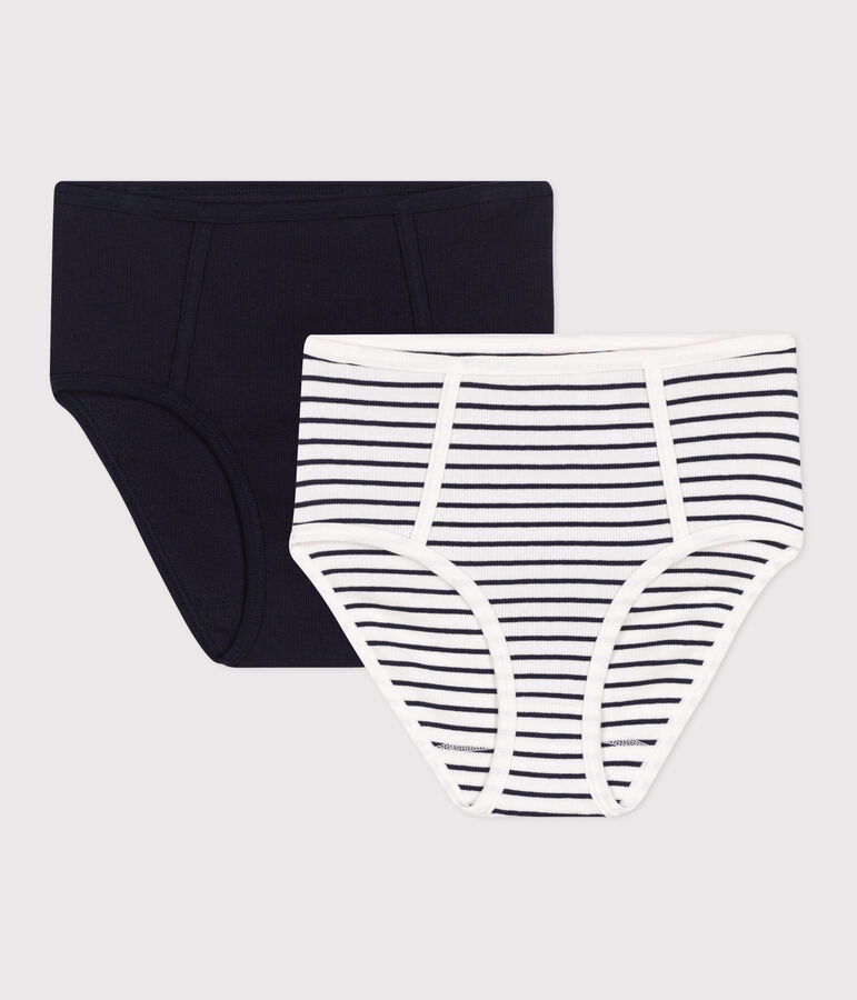 Women's high-waisted cotton and elastane pants - 2-Pack multicolor