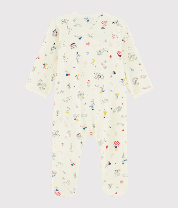 Baby Girls' Print Velour Sleepsuit white/multicolor