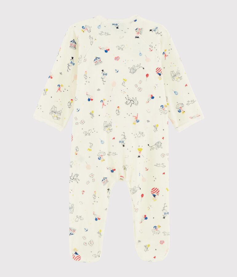 Baby Girls' Print Velour Sleepsuit white/multicolor