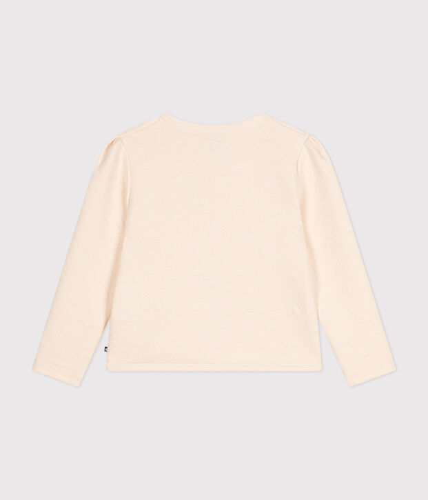 Girls' tube knit cardigan Ecru