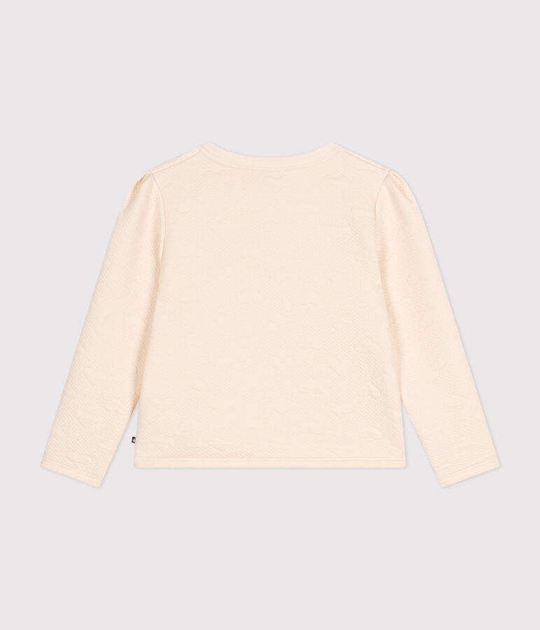 Girls' tube knit cardigan Ecru