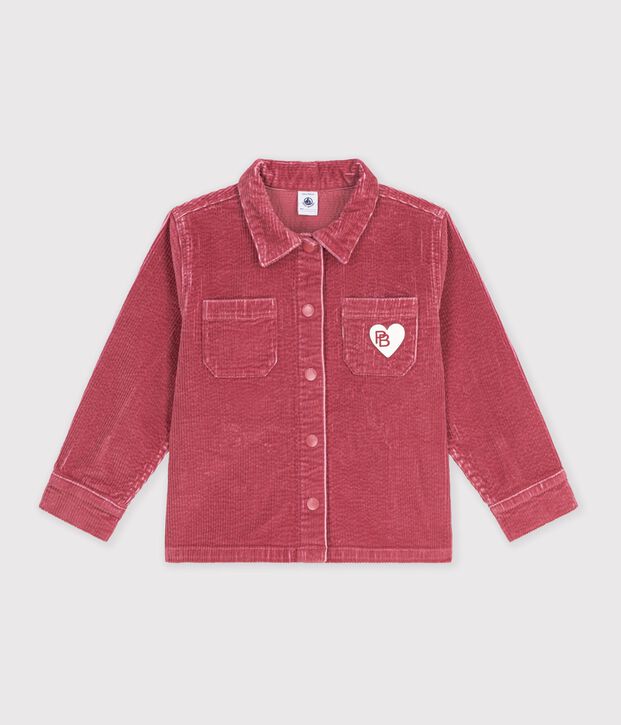 Children's plain corduroy shirt pink