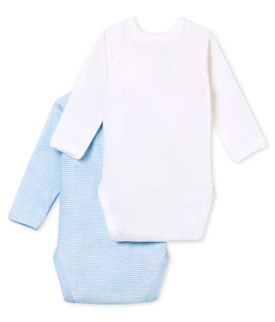 PACK OF 2 BABY BOY LONG-SLEEVED BODYSUITS LOT white