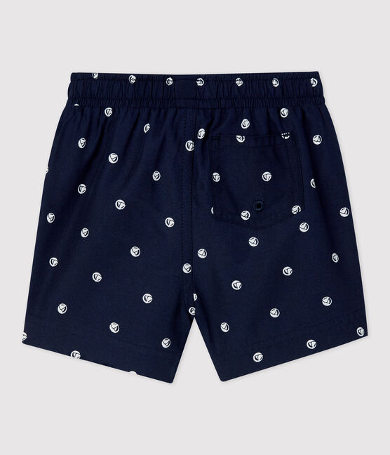 Babies' Eco-Friendly Swim Shorts SMOKING blue/MARSHMALLOW white