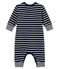 Baby boy's long snowsuit SMOKING blue/MARSHMALLOW white