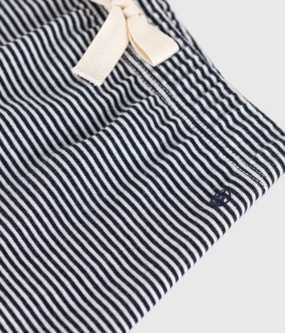 Babies' Organic Cotton Trousers SMOKING blue/MARSHMALLOW white