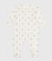 Babies' silvery heart-print cotton pyjamas MILK Ecru/ARGENT