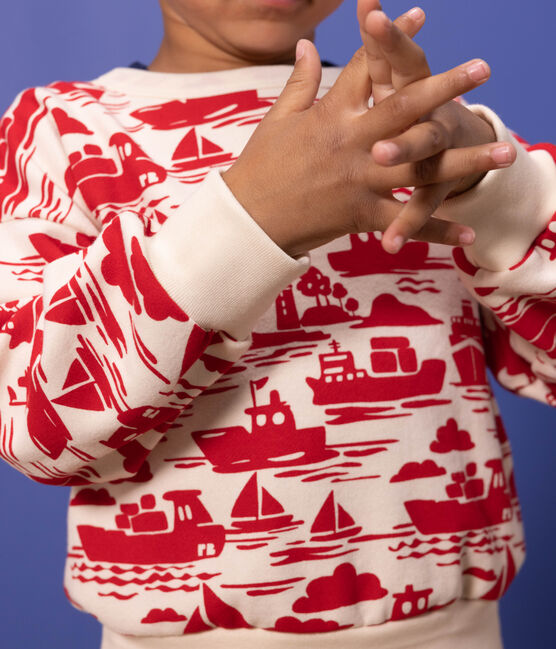 Boys' Patterned Fleece Sweatshirt AVALANCHE red/ROUGE