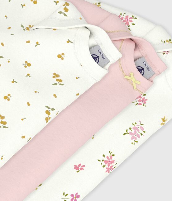 Pack of babies' long-sleeved floral-print cotton bodies variante 1