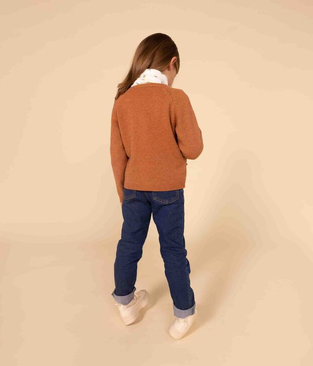 Girls' wool cardigan brown