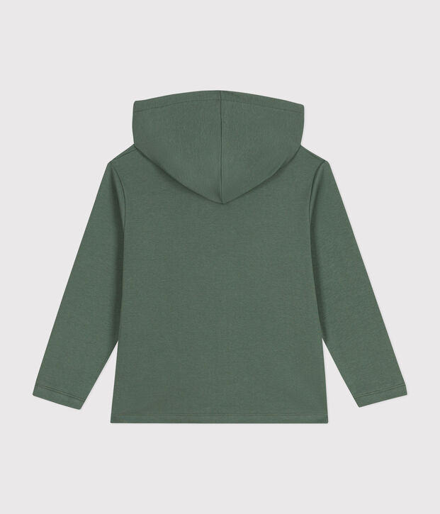 Boys' Cotton Rib Zip-Up Hoodie green