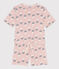 Women's Tulip Patterned Cotton Short Pyjamas SALINE pink/MULTICO white