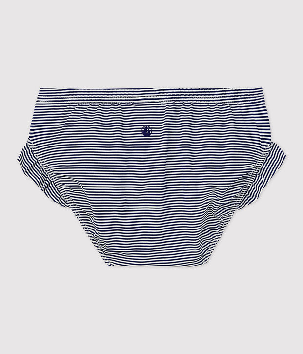 Babies' Recycled Fabric Bikini Bottoms blue/white