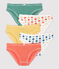 Girls' Graphic Floral Print Organic Cotton Briefs - 5-Pack variante 1