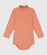 Babies' Long-Sleeved Roll Neck Cotton Bodysuit