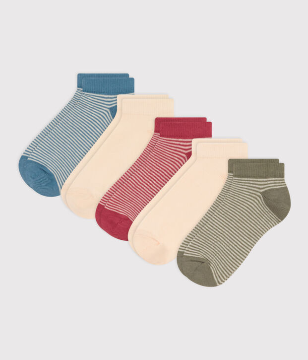 Children's Cotton Jersey Striped Socks - 5-Pack multicolor