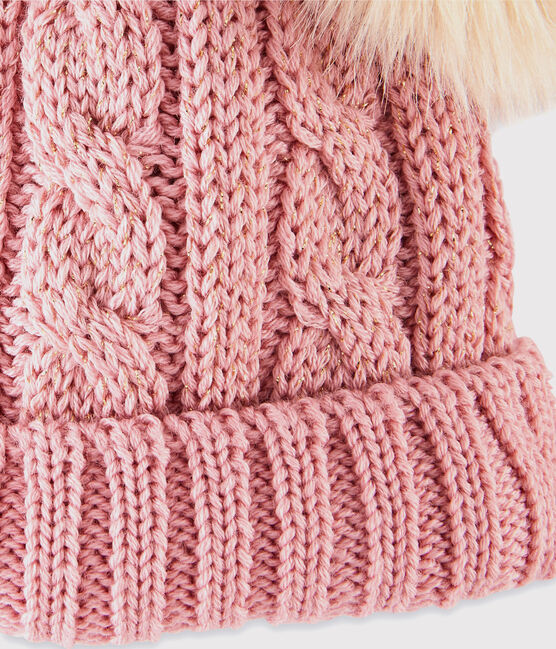 Girls' Woolly Hat CHARME pink/OR yellow