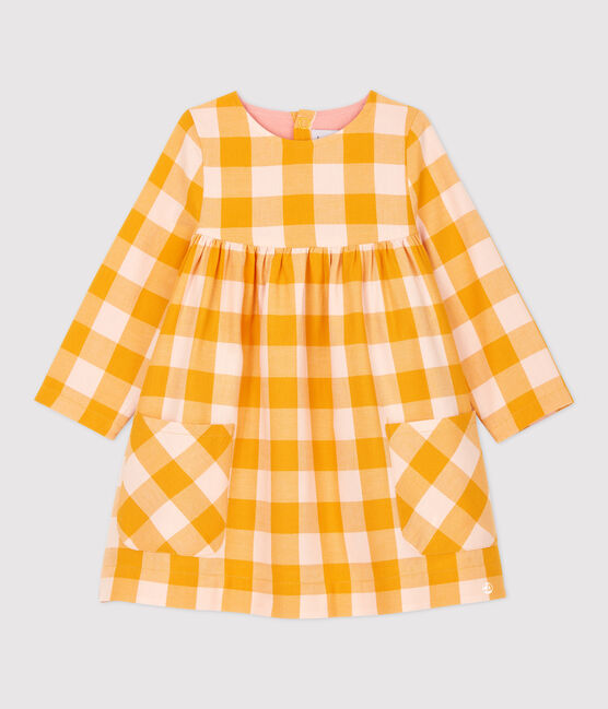 Babies' Flannel Dress BOUDOR yellow/MINOIS