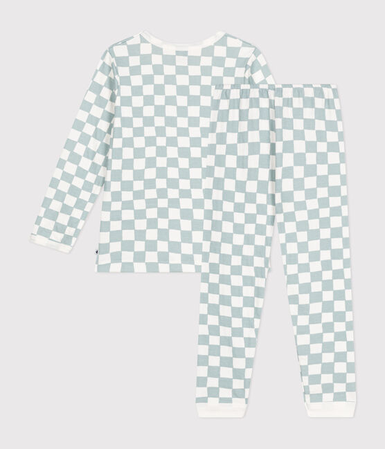 Children's chequer print cotton pyjamas MARSHMALLOW /PAUL