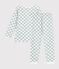Children's chequer print cotton pyjamas MARSHMALLOW /PAUL