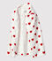 Babies' Heart Pattern Terry Bath Cape MARSHMALLOW white/TERKUIT red