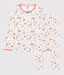 Girls' Paris Print Organic Cotton Pyjamas MARSHMALLOW white/MULTICO white