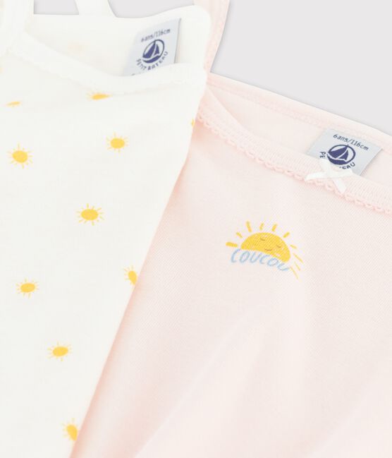 Girls' Sun Print Organic Cotton Vest Tops - 2-Pack variante 1