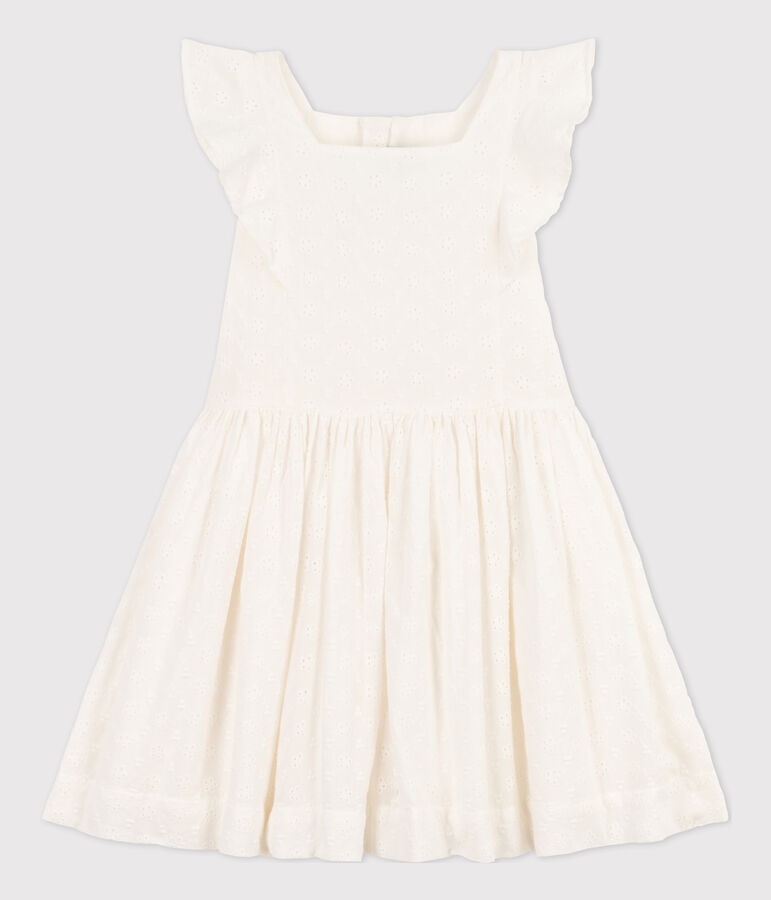 Girls' Eyelet Embroidery Dress white
