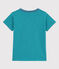 Boys' Striped Cotton T-Shirt LAVIS green/VERDE blue