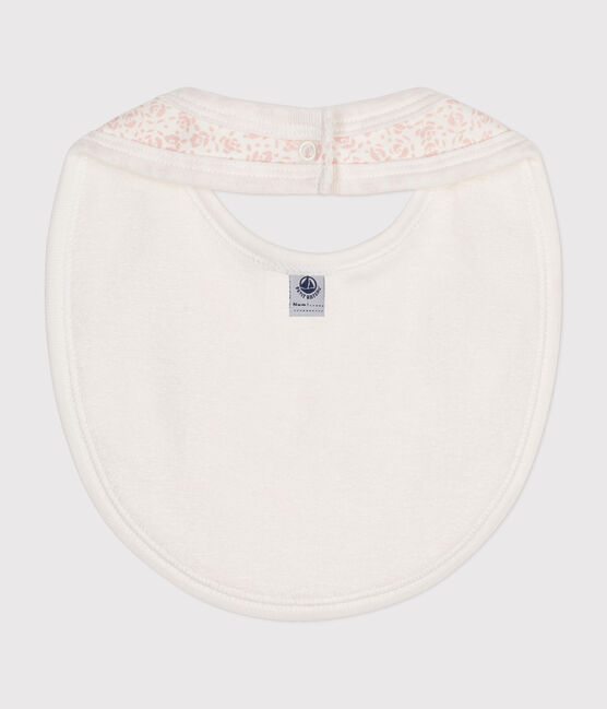 Babies' Printed Cotton Bib MARSHMALLOW /PANTY