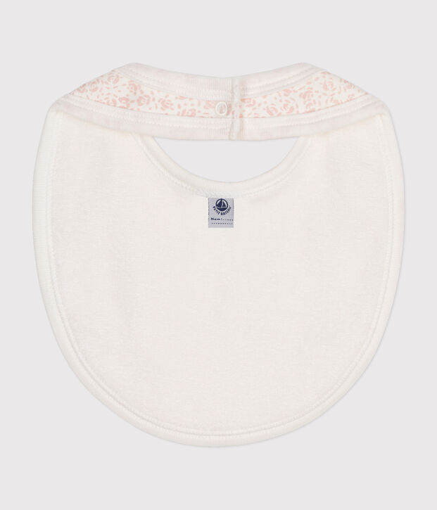 Babies' Printed Cotton Bib white/pink