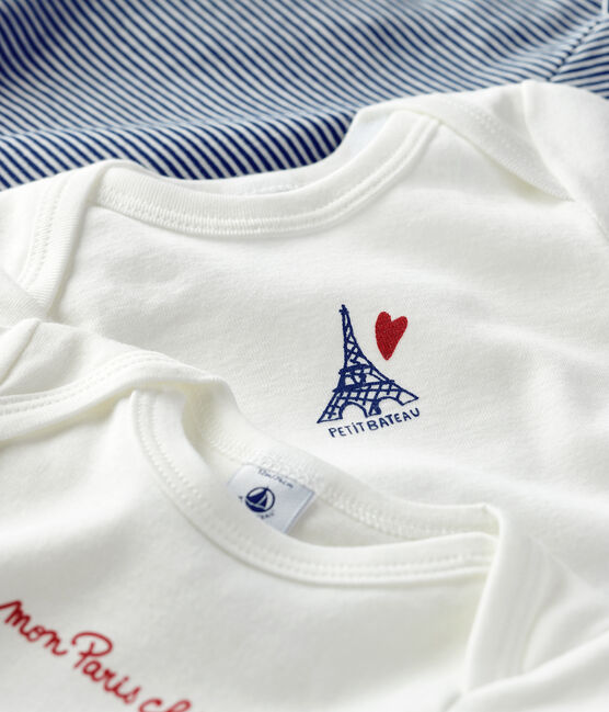 Babies' Paris Themed Short-Sleeved Cotton Bodysuits - 3-Pack variante 1
