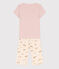 Girls' Animal Themed Short Cotton Pyjamas SALINE pink/MULTICO white