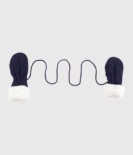 Babies' Polyester Microfleece-Lined Mittens SMOKING blue