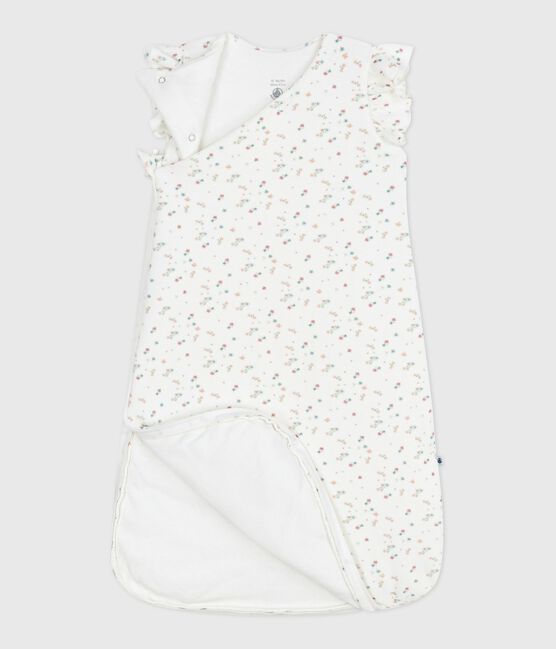 Babies' 3 TOG floral-print corduroy sleeping bag MARSHMALLOW white/MULTICO white