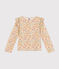 Girls' long-sleeved rib knit T-shirt AVALANCHE white/MULTICO