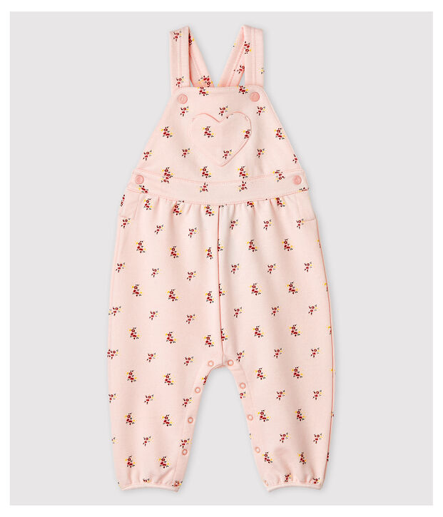 Baby Girls' Printed Fleece Dungarees pink/multicolor