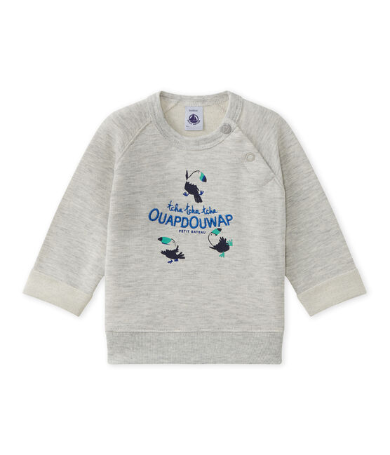 Baby boy's cotton fleece sweatshirt BELUGA CHINE grey