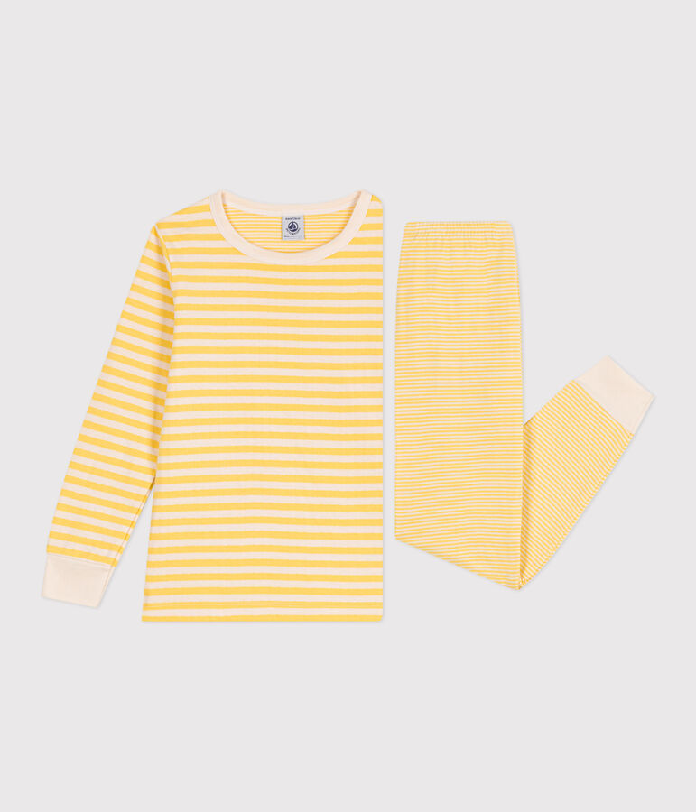 Babies' stripy tube knit pyjamas ORGE /AVALANCHE