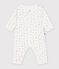 Babies' cotton flower print footless pyjama suit white/pink