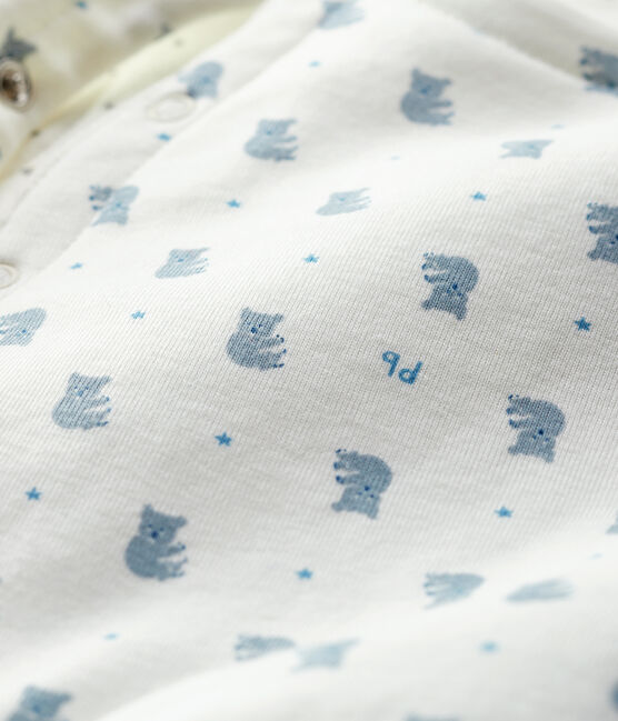 Babies' Quilted Organic Cotton Gilet MARSHMALLOW+GRIS white/MULTICO