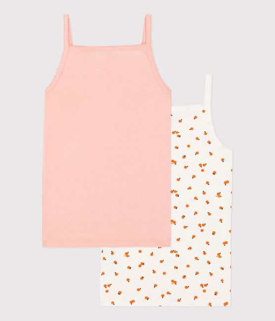 Girls' Orangette Themed Cotton Strappy Vests - 2-Pack variante 1