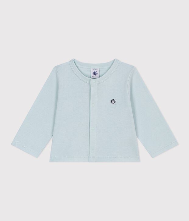 Babies' plain cotton cardigan green